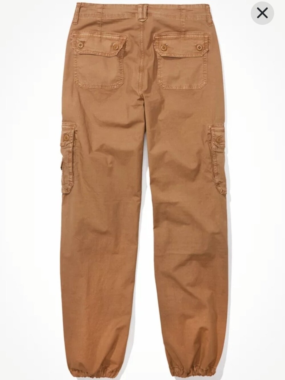 American Eagle Outfitters Brown Canvas Stretch Baggy Jogger Cargo Pants Straight - Picture 3 of 14